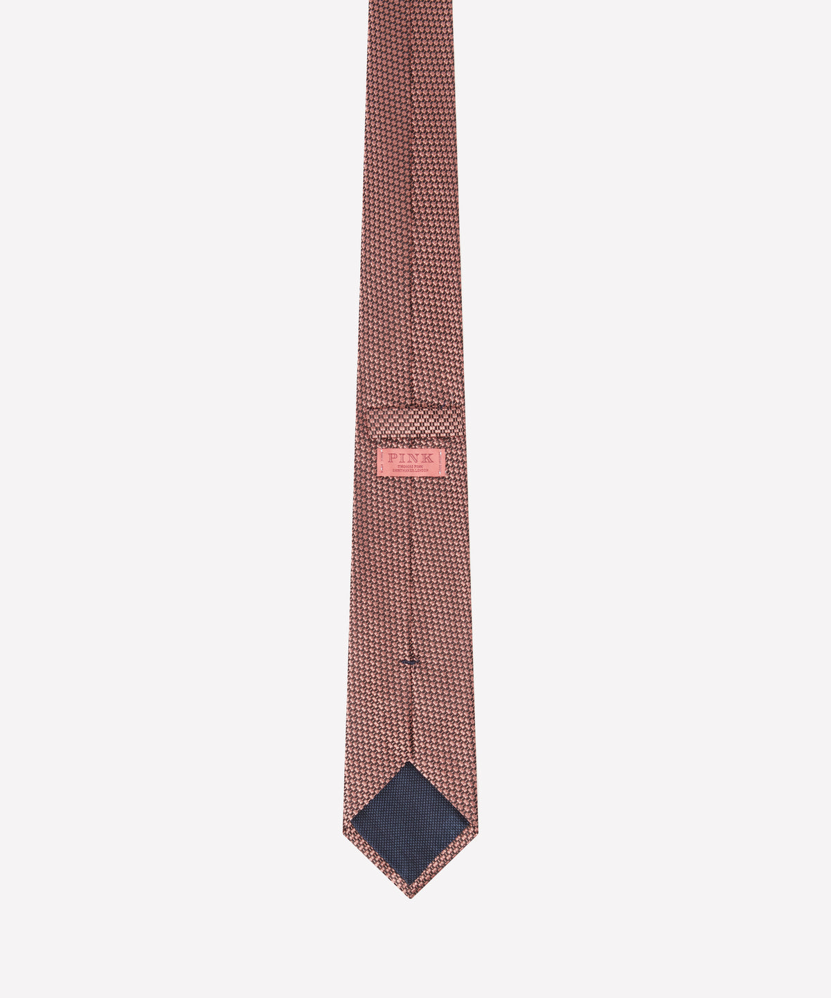 Corbata de seda tejida con textura tonal en rosa pálido