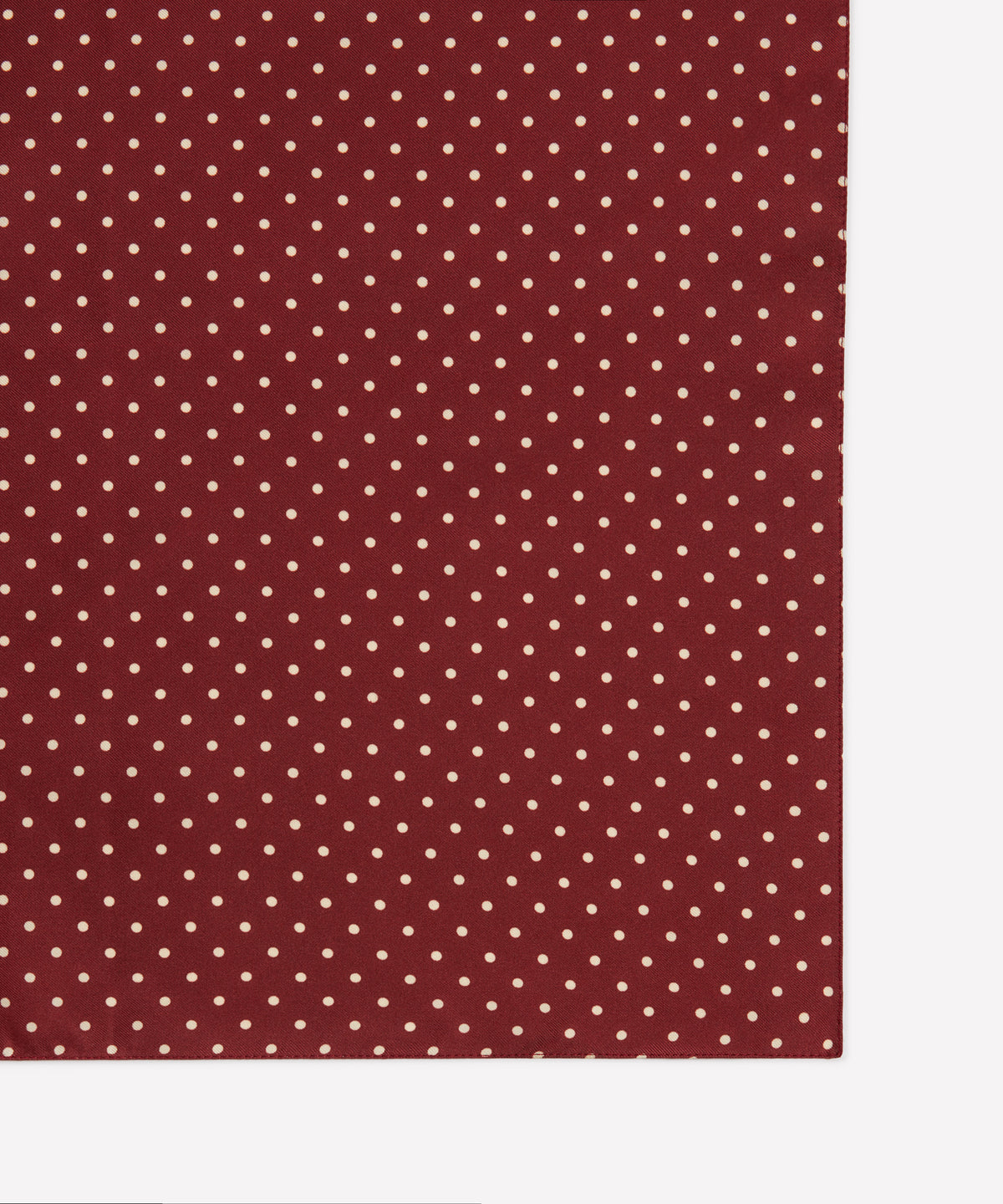 Pañuelo de bolsillo de seda con lunares en rojo y neutro
