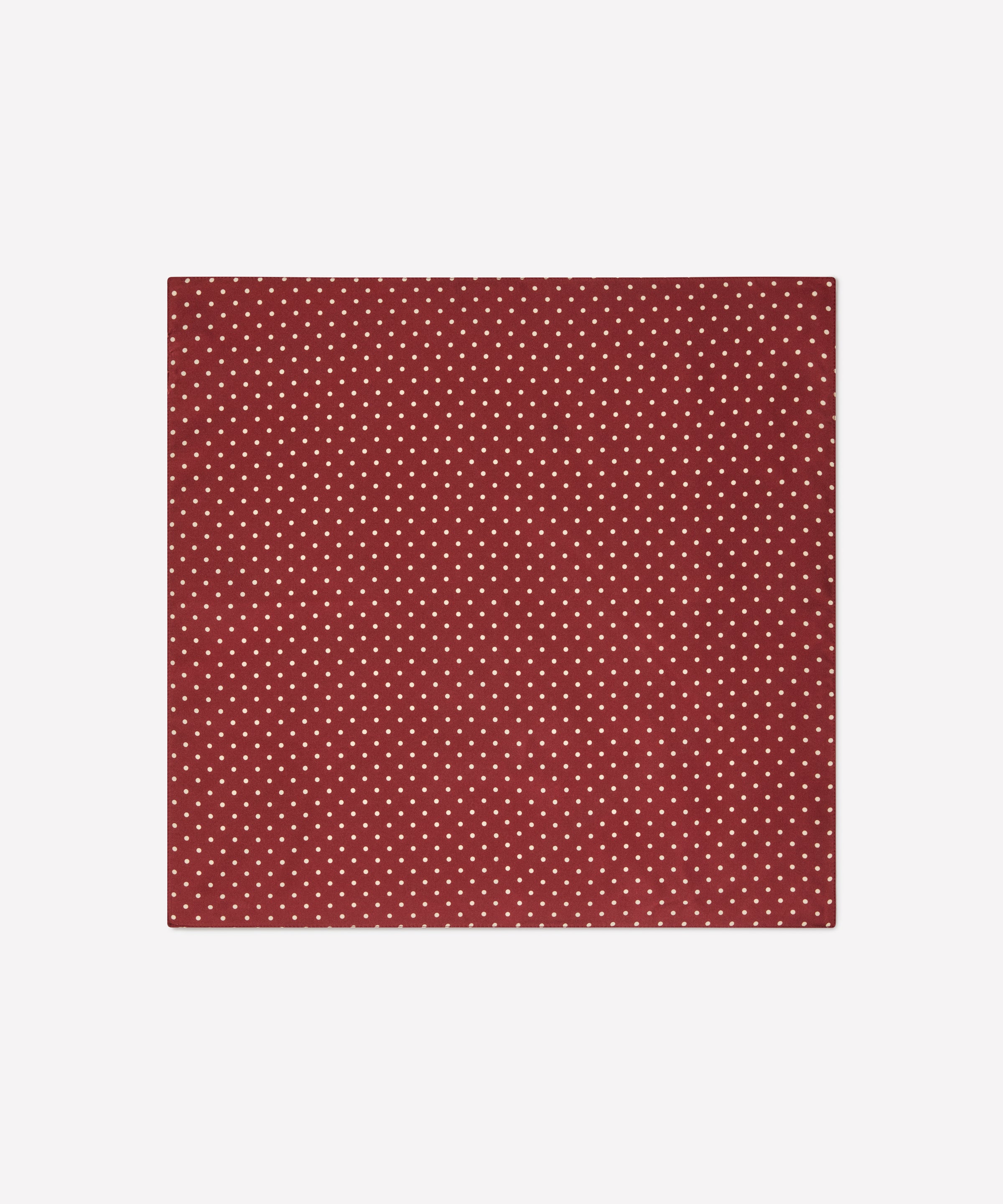 Pañuelo de bolsillo de seda con lunares en rojo y neutro