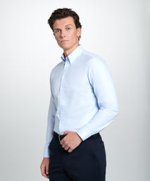 Pale Blue Tailored Fit Smart Casual Button Down Weekend Oxford Shirt