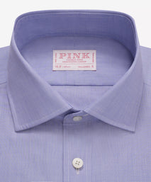 Blue Tailored Fit Double Cuff End on End Formal Shirt