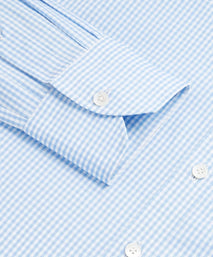 Pale Blue & White Classic Fit Core Poplin Gingham Formal Shirt