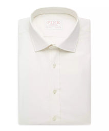 Cream Classic Fit Superior Solid Plain Formal Shirt