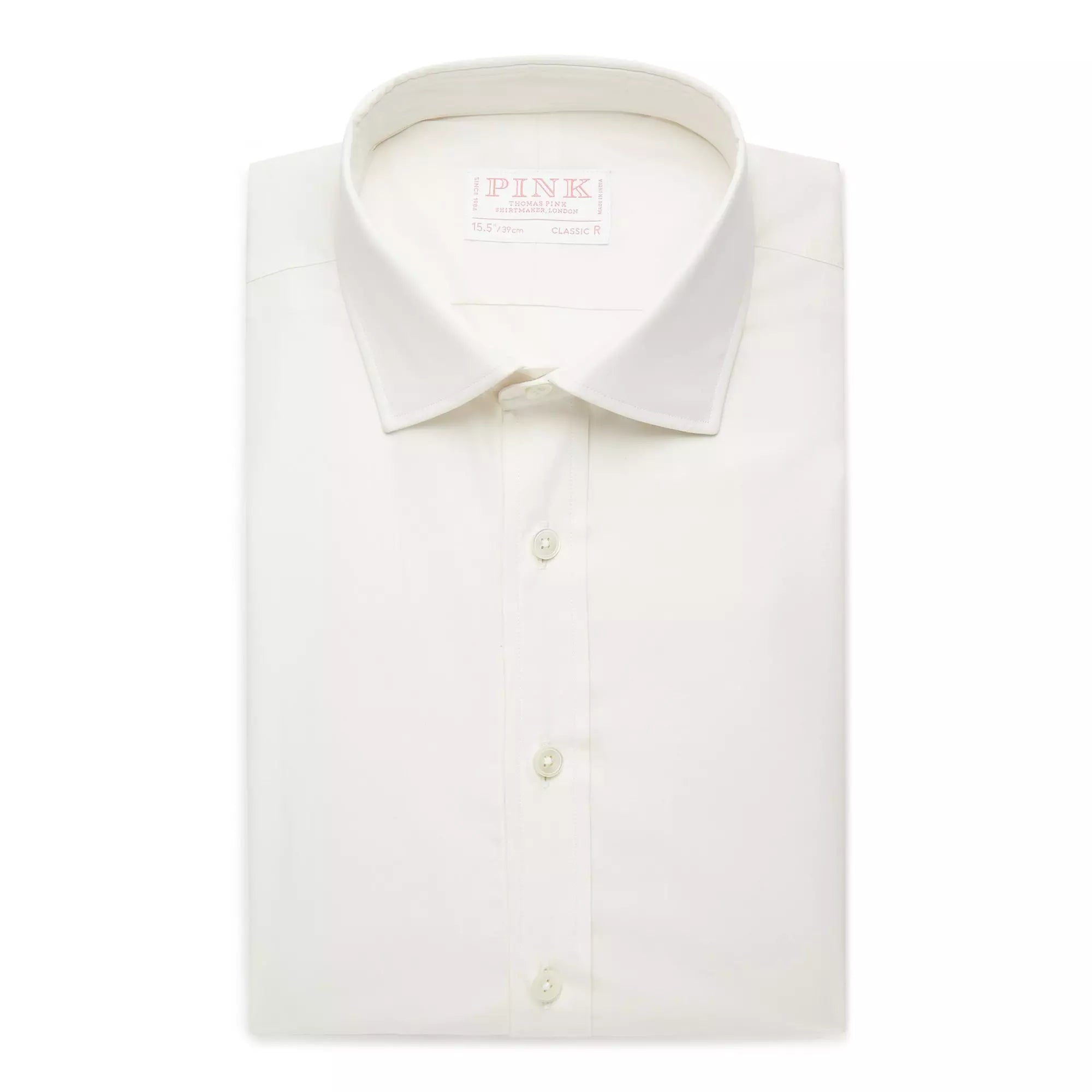 Cream Classic Fit Superior Solid Plain Formal Shirt
