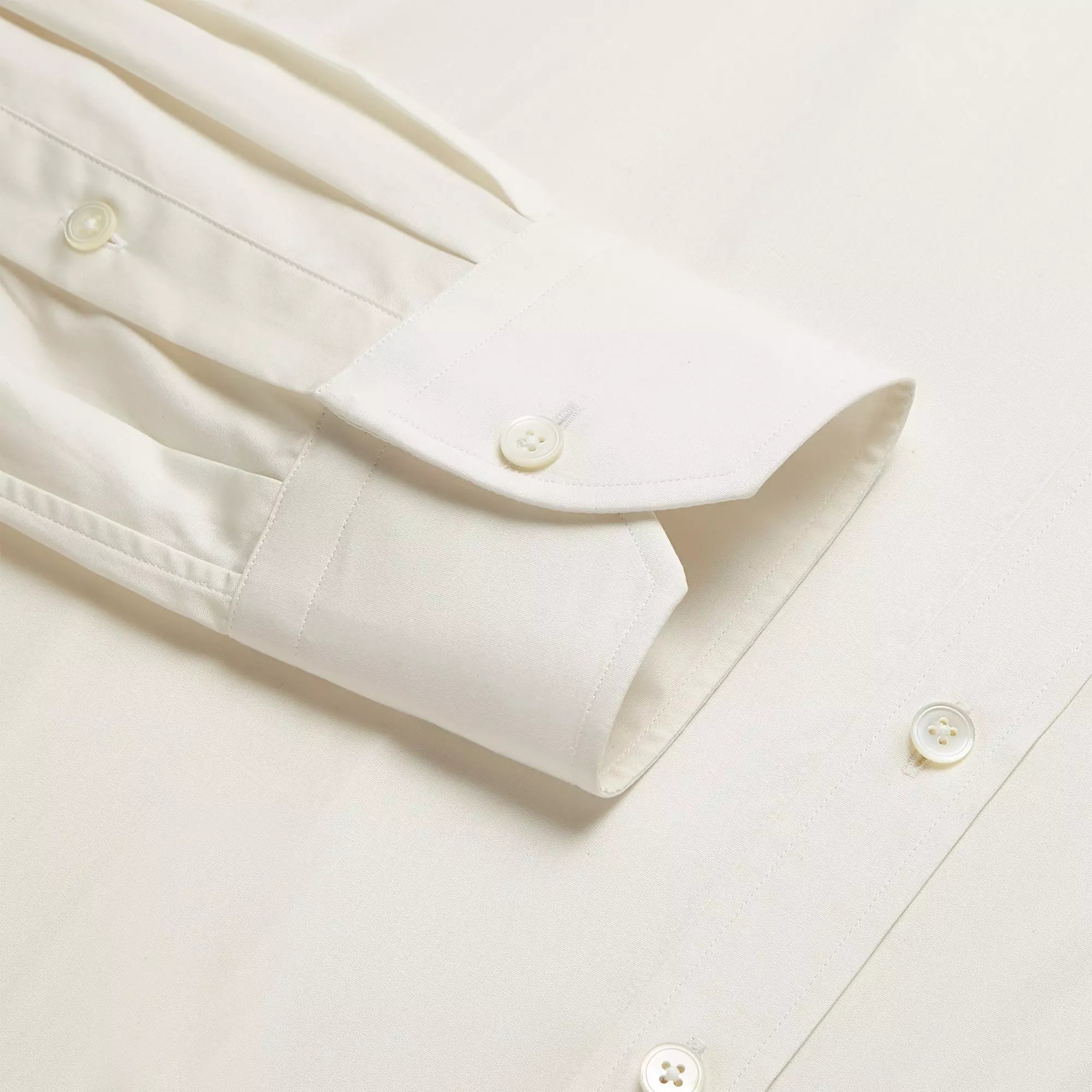 Cream Classic Fit Superior Solid Plain Formal Shirt