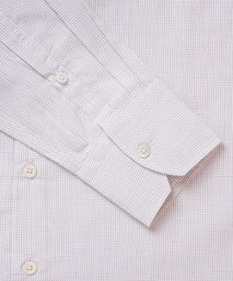 White & Black Slim Fit Micro Grid Check Formal Shirt