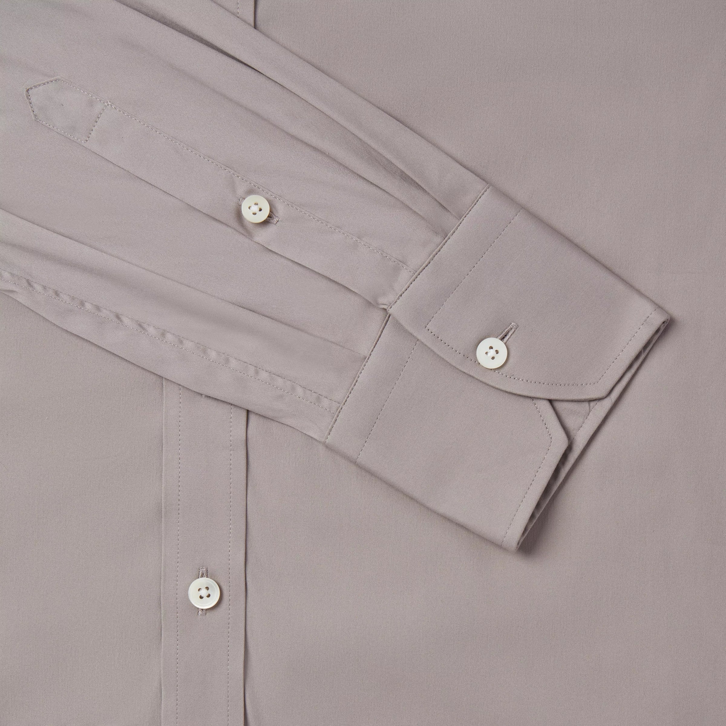 Pale Grey Athletic Fit Poplin Stretch Formal Shirt
