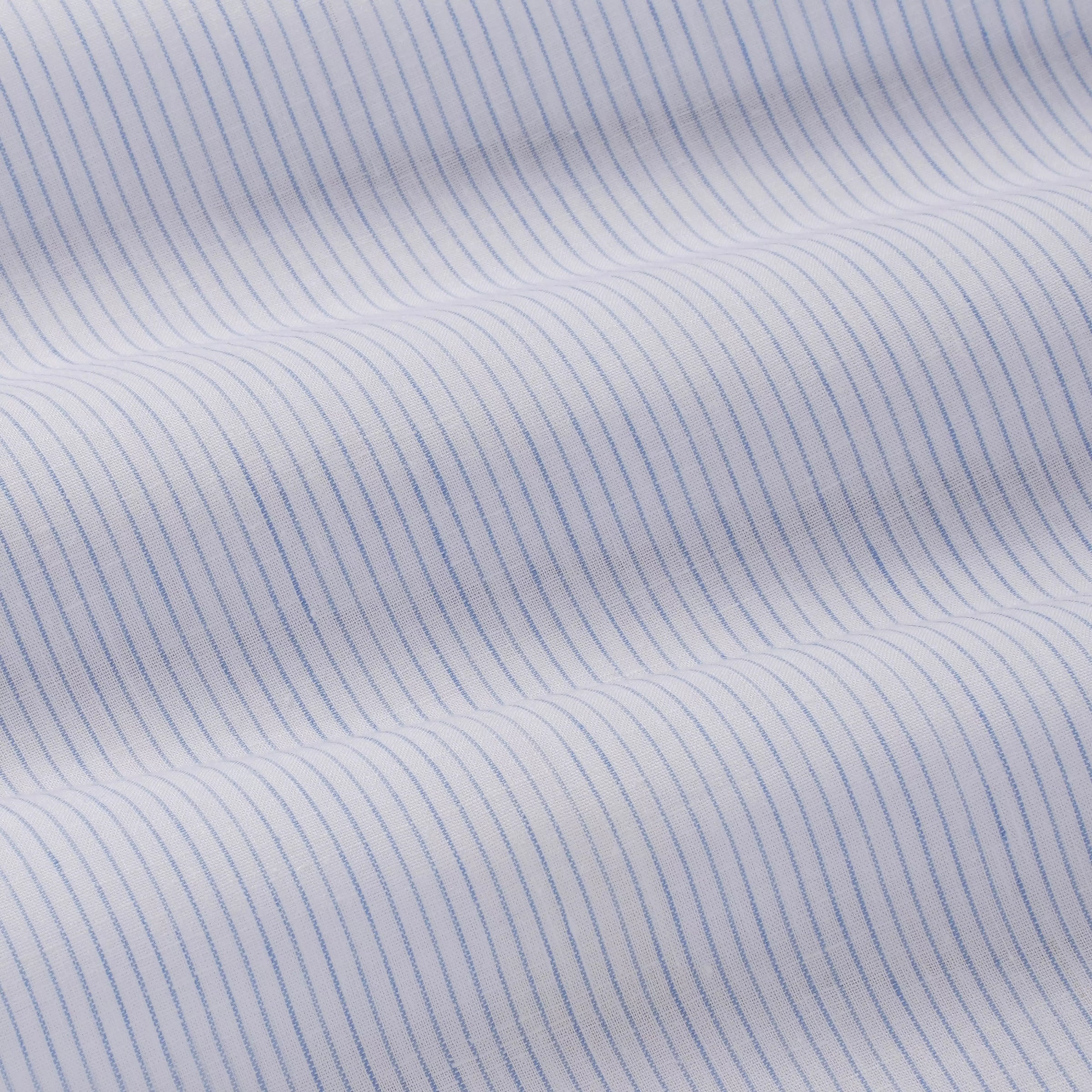 Pale Blue & White Slim Fit Fine Striped Slub Formal Shirt
