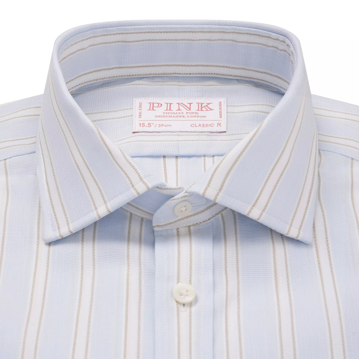 Pale Blue & Multi Classic Fit Track Stripe Marcella Formal Shirt