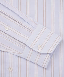 Pale Blue & Multi Classic Fit Track Stripe Marcella Formal Shirt