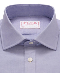 Blue Tailored Fit Open Weave Oxford Formal Shirt