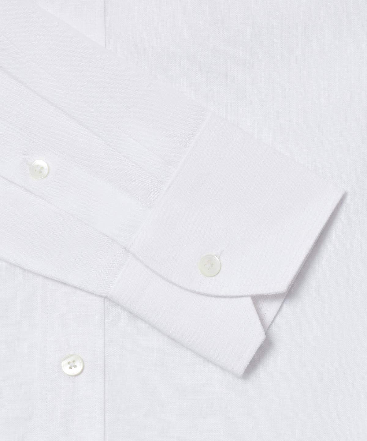White Tailored Fit Essential Linen Button Down Smart Casual Shirt