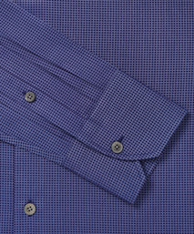 Blue & Navy Slim Fit Diamond Motif Piquet Formal Shirt