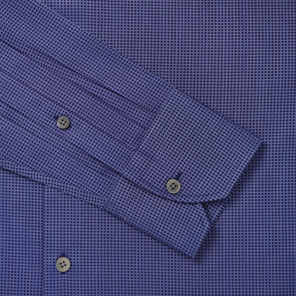 Blue & Navy Slim Fit Diamond Motif Piquet Formal Shirt